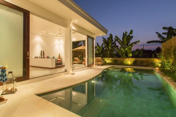 Swimming Pool With Light Around The Pool