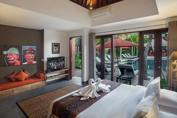 Pool View From Inside Master Bedroom