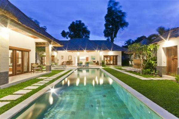 The Private Swimming Pool At Night