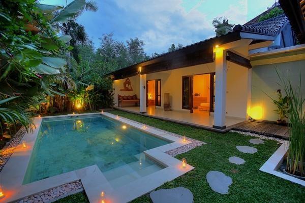 Pool Area At Dusk