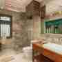 Indoor Shower With Glass Door And Single Basin